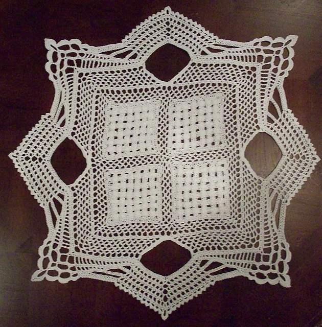 Single Color Basket Weave Doily