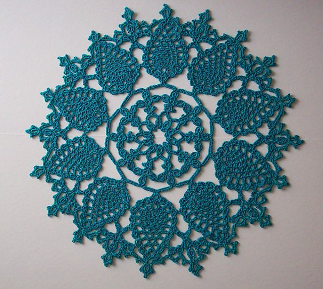 Crocheted Faux Tatted Pineapple Doily