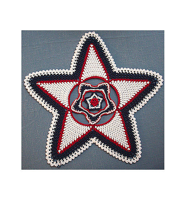 Stars and Stripes Crocheted Doily