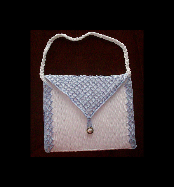 Norine - Knitted Bag with Crocheted Edging