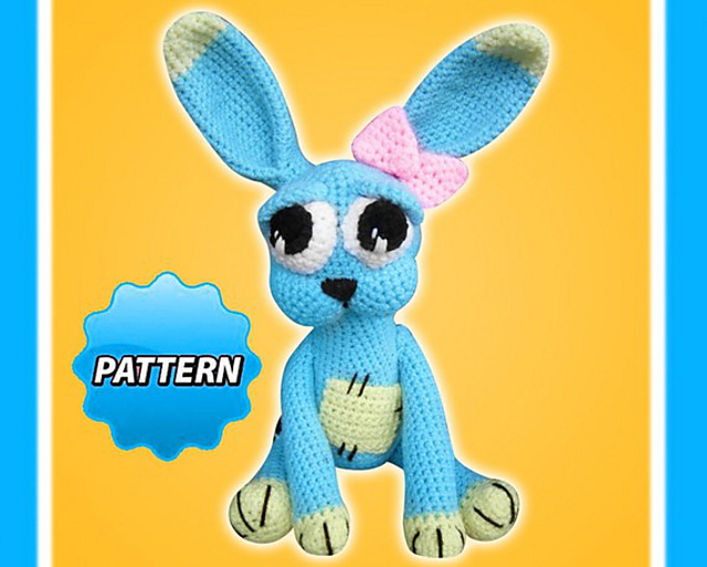 Charlotte the Patched-Bunny Rabbit Amigurumi