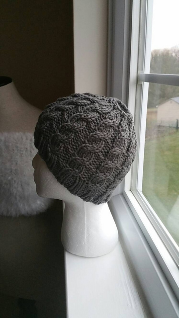 Cable Knit Bun Hat