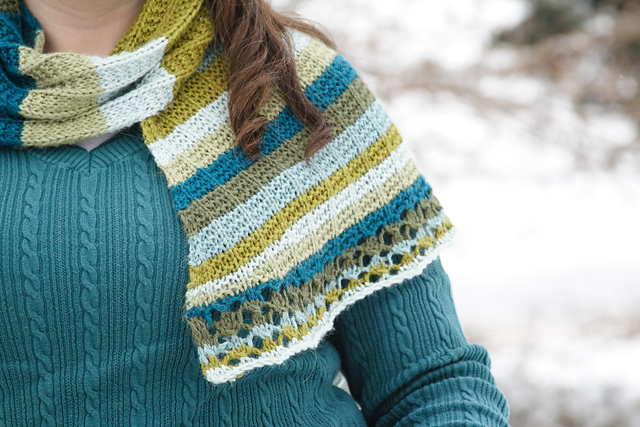 Asymmetrical Striped Shawl
