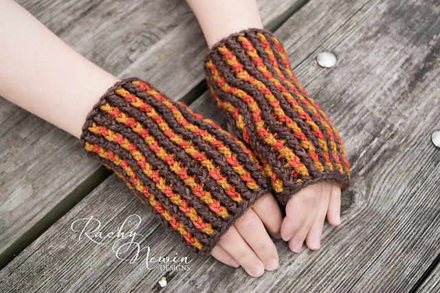 Pumpkin Spice Fingerless Gloves
