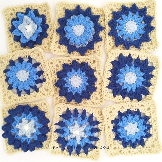 Ravelry: 9 Floral Squares pattern by Raffaella Tassoni