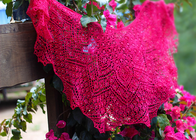 Bougainvillea Days Lace Shawl