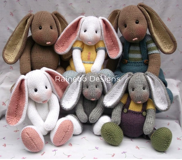 Plain & Fancy Knit Bunny Family