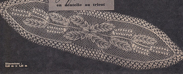 NAPPERON TRICOT d'ART S ARTISANAT FRANCAIS ROND BLANC 40 cm