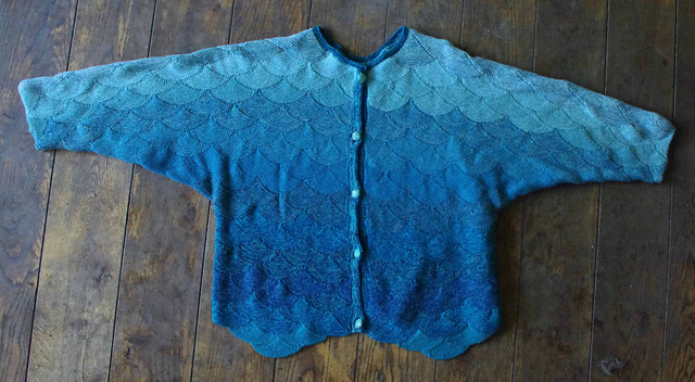 Clamshell Cardigan in 4ply Shetland Wool