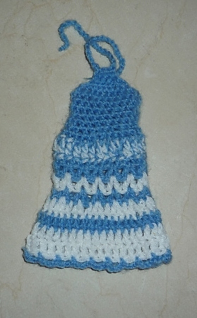 crochet white and blue dress