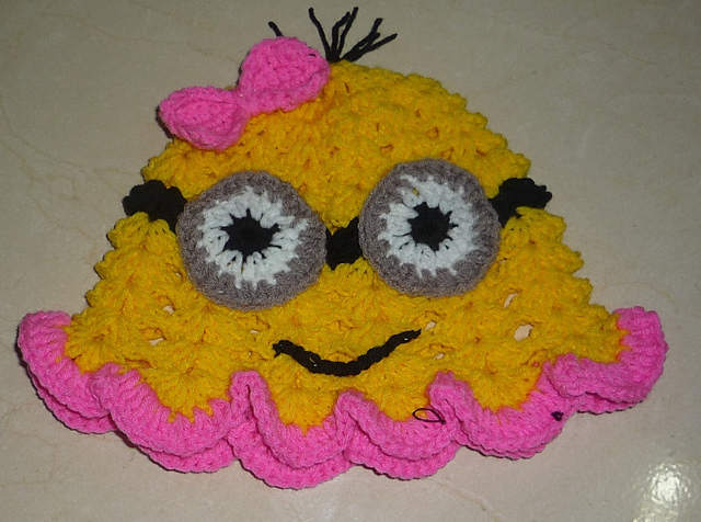 crochet girly minion hat
