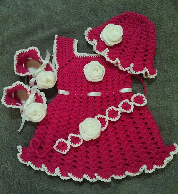 crochet baby ensemble