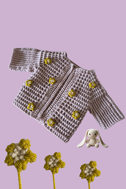 Waffle Stitch Baby Cardigan