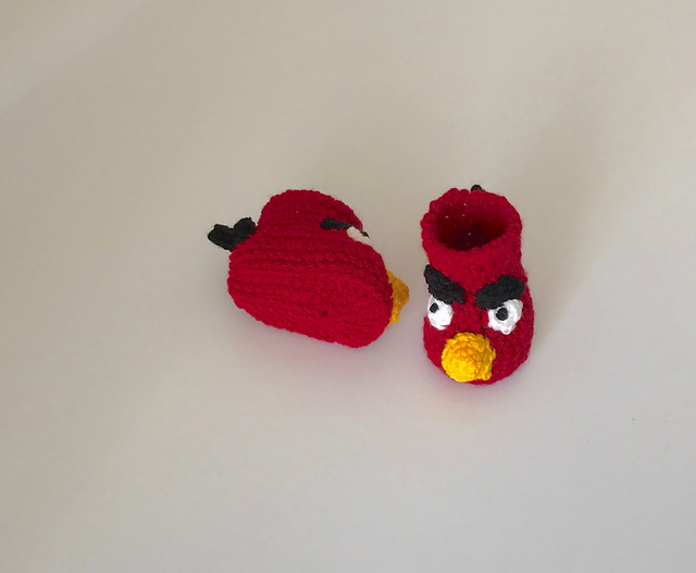 angry bird baby booties