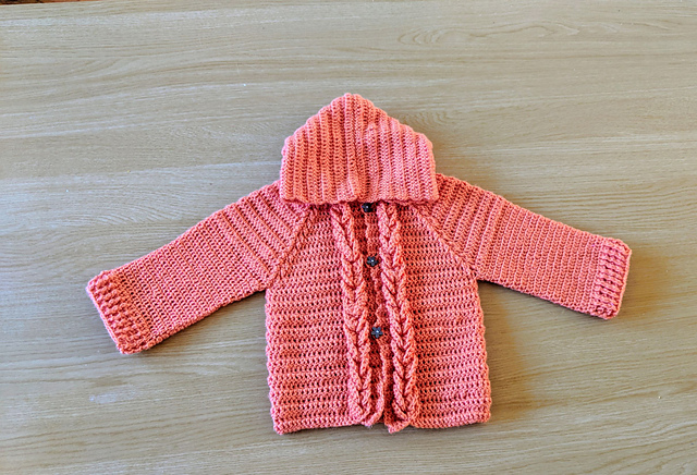 hooded baby cardigan