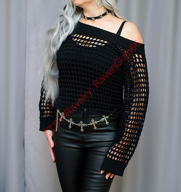 Black Goth Mesh Sweater