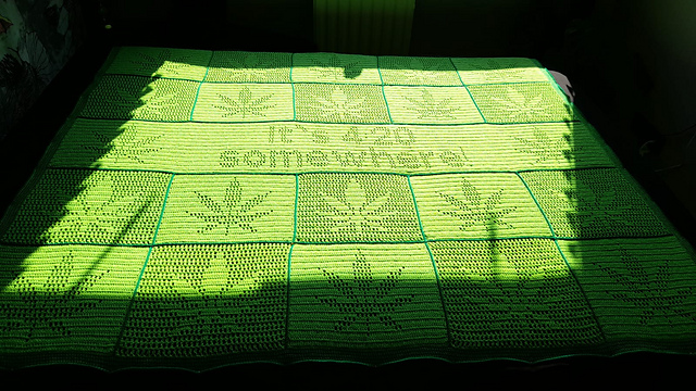 Ravelry: It's 4:20 somewhere! weed blanket pattern by Kath Hewitt