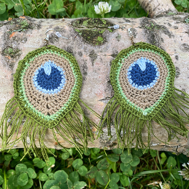 Fine Peacock Feather Earrings