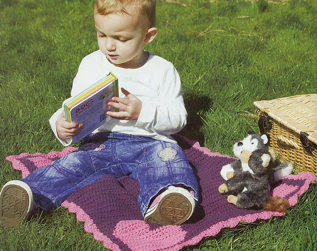 I Love Baby Reversible Intarsia Blanket (US)