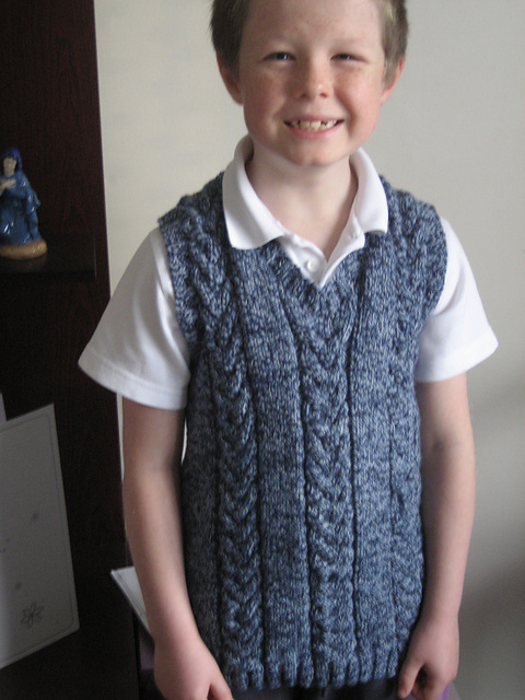 Design D - Cabled Slipover Vest