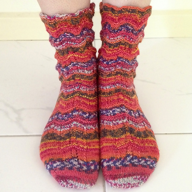 Fanned and Feathered Socks