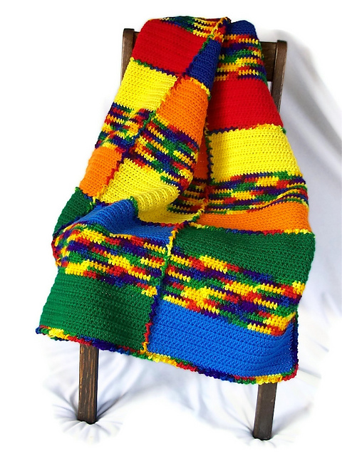 Bright Striped Blocks Blanket