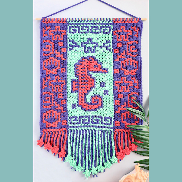 Mosaic Seahorse Banner