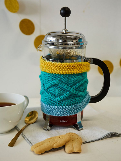 Aran Diamond Coffee Cosy