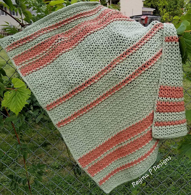 Ravelry V with A Twist Baby Blanket pattern by Regina P Designs