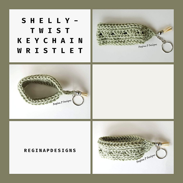 Ravelry ShellyTwist Keychain Wristlet pattern by Regina P Designs