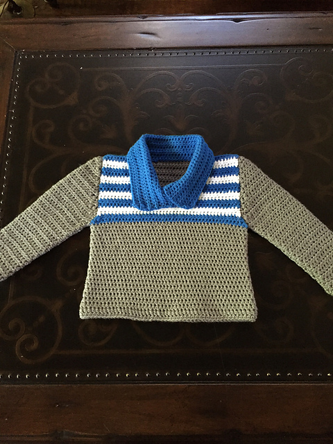 Crochet baby boy's sweater