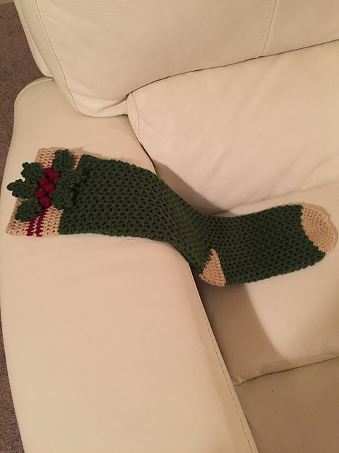 Holly Christmas stocking