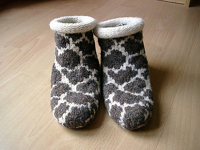 Felted Cow Slippers