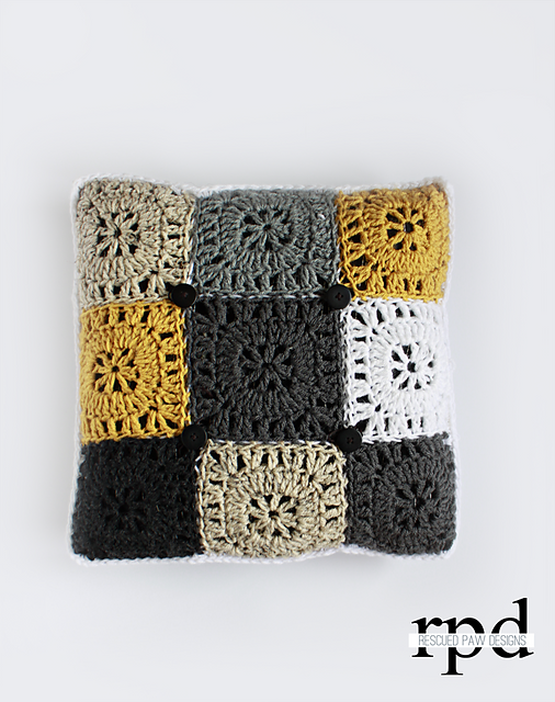 Square Button Pillow Cover