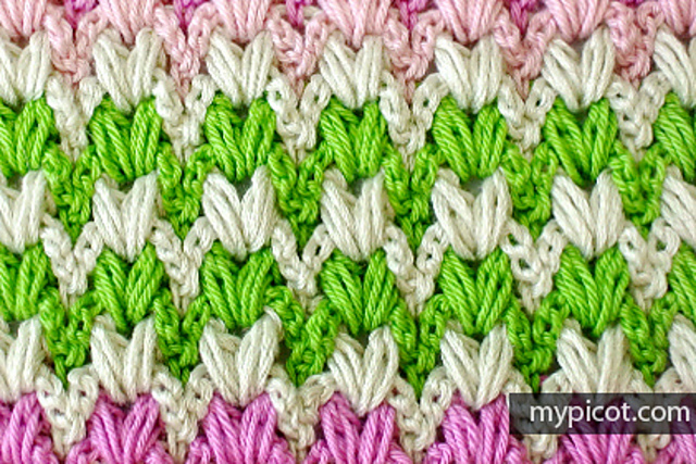 1035 Multicolored Puff Stitch