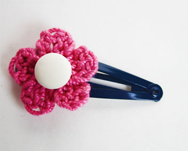 Easy Crochet Flower Clip