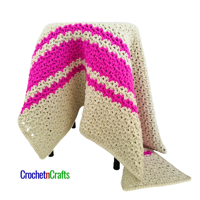 Pink Striped Lapghan