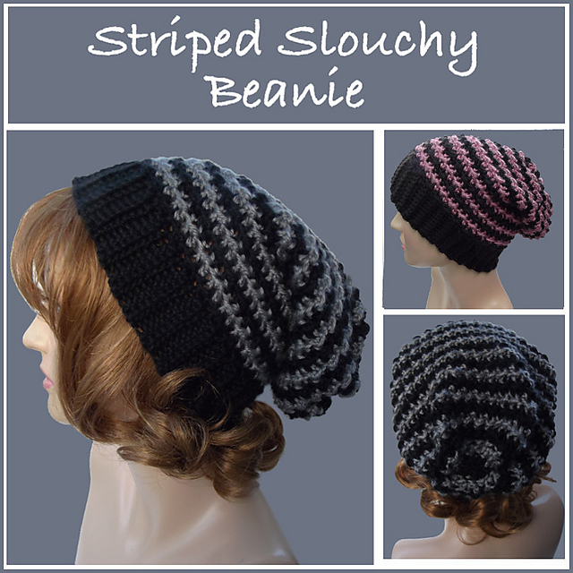 Striped Slouchy Beanie