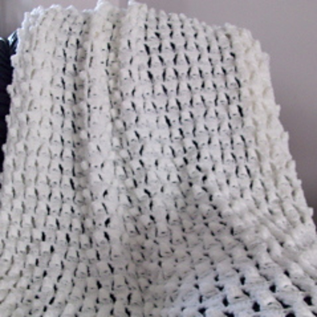 Ravelry Broomstick Lace Popcorn Afghan pattern by Rhelena