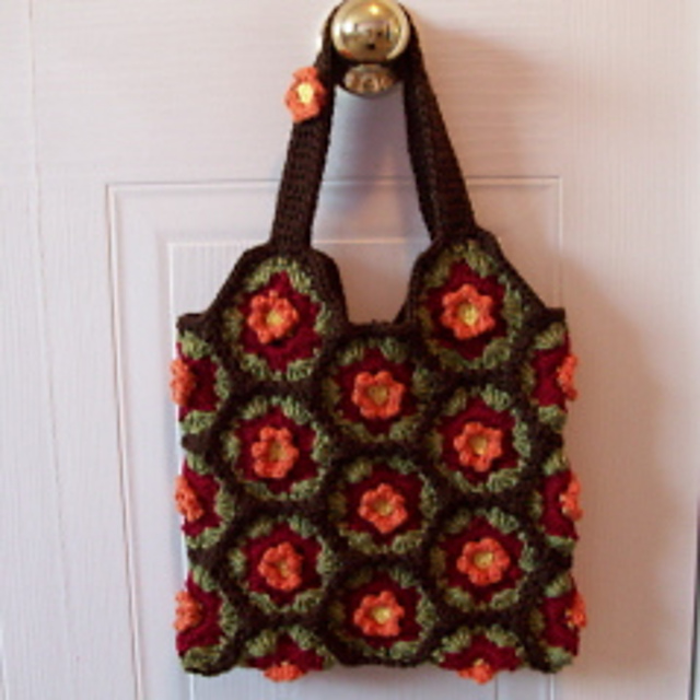 Hexagon Fall Flower Tote