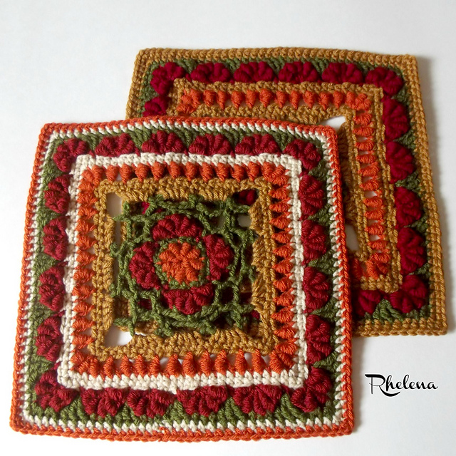 A Fan of Bullions 12" Afghan Square