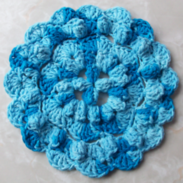 Popcorn Stitch Round Hot Pad