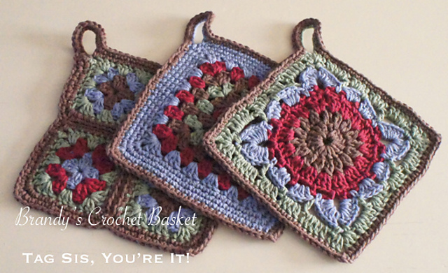Granny Square Hot Pad Trio