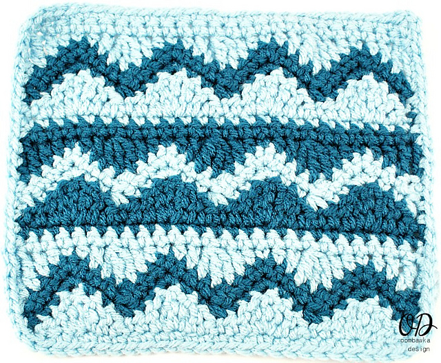 Wave And Chevron Afghan Square