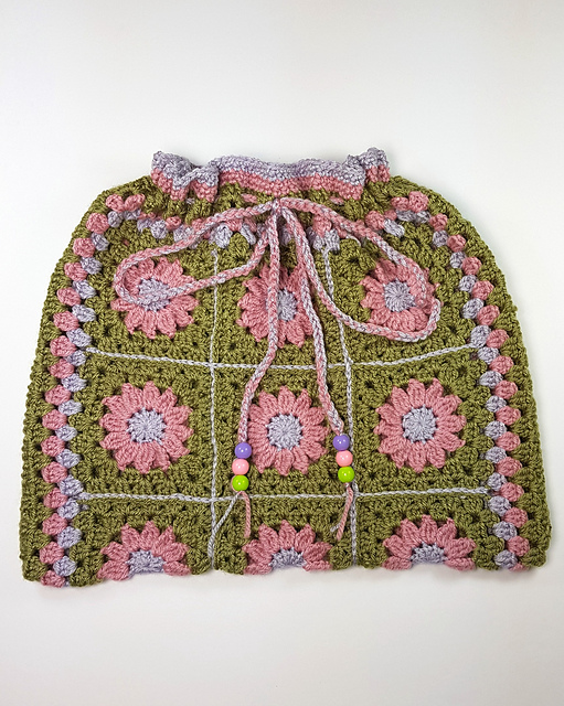 Flower Crochet Square Bag