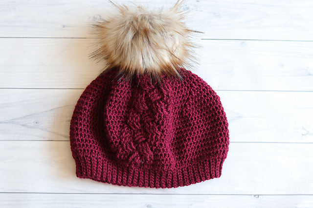 Braided Cable Slouch Hat