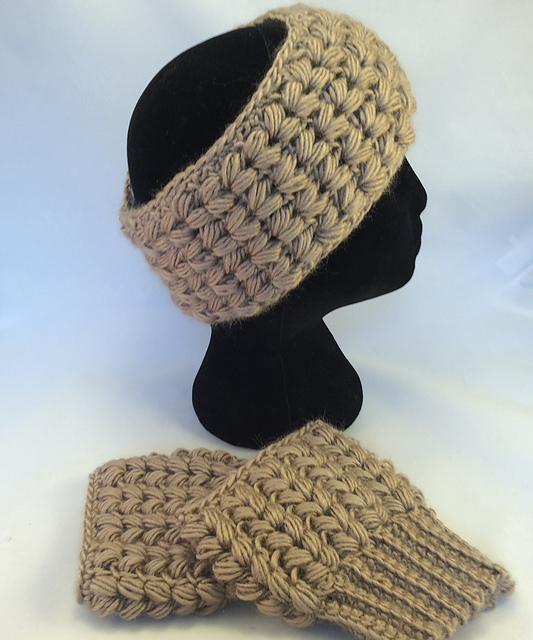 Cluster Stitch Headband and Boot Cuffs