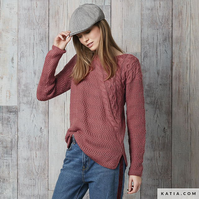 13-42 Pulli mit Zopfmuster