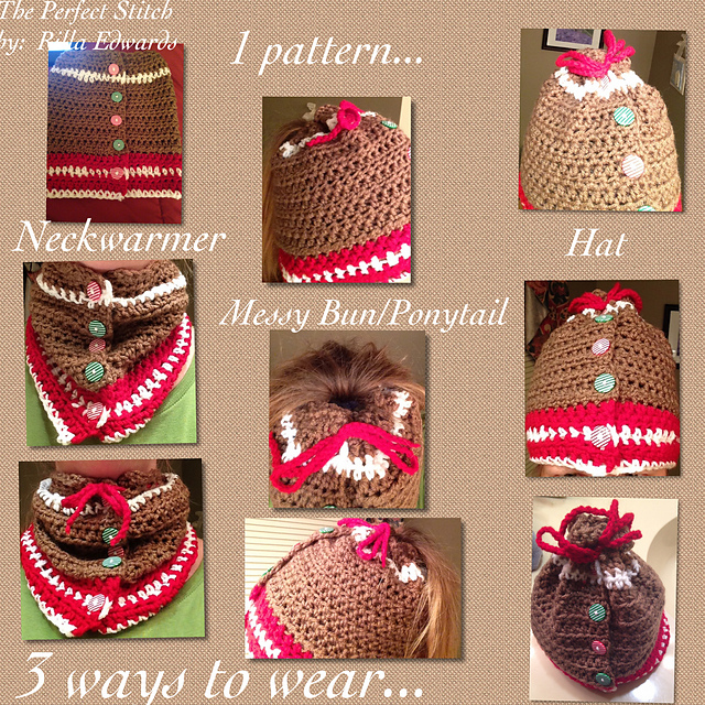 Gingerbread All-In-One Hat & Neckwarmer