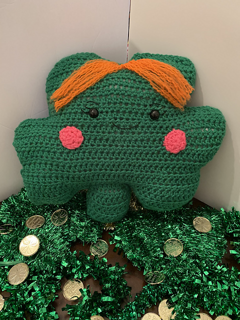Shamrock Kawaii Pillow